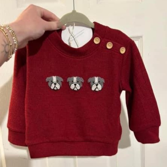 Maroon French Knot Bulldog Sweater - Picture 1 of 1